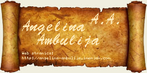 Angelina Ambulija vizit kartica